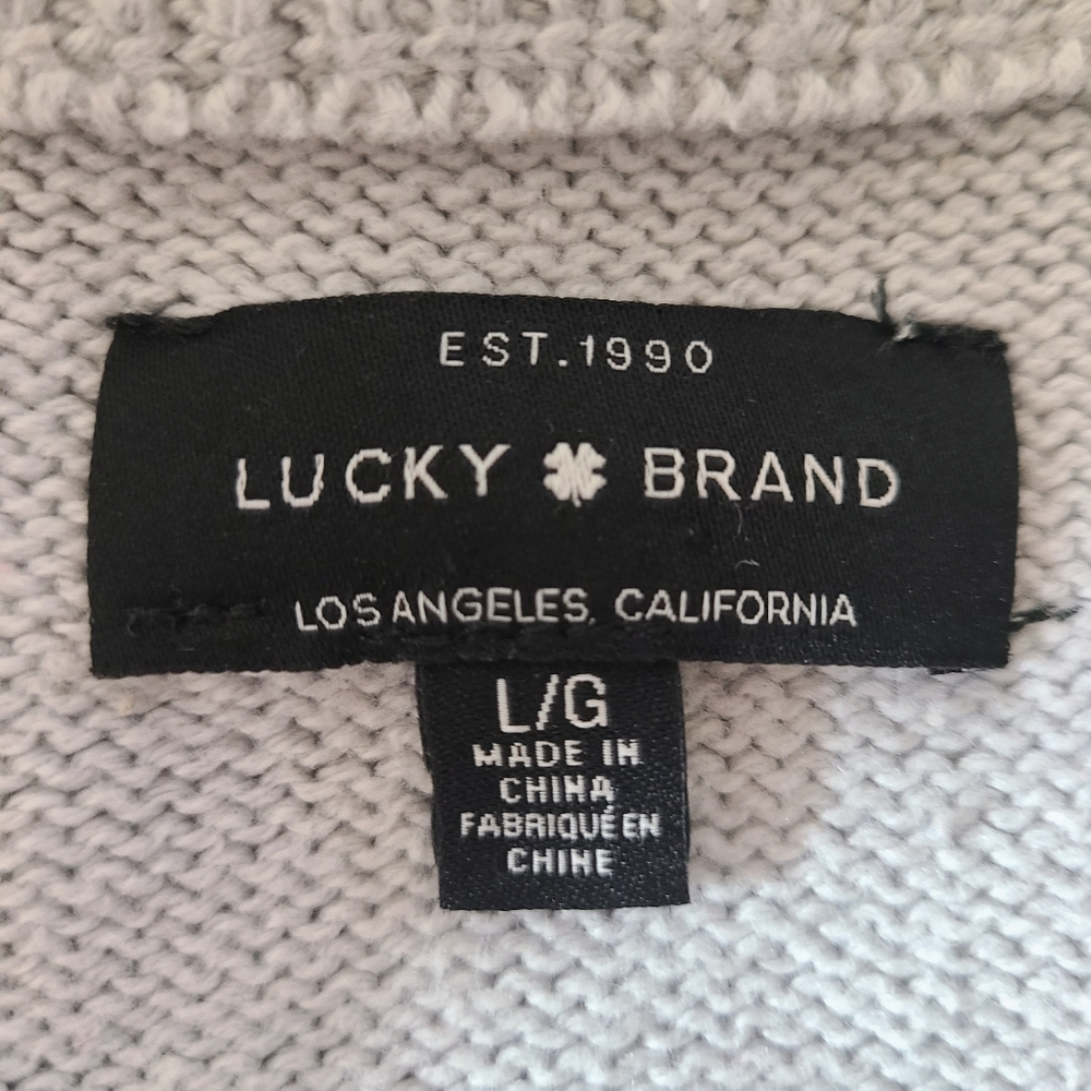 Lucky Brand Women’s gray black striped sweater - Picture 11 of 13